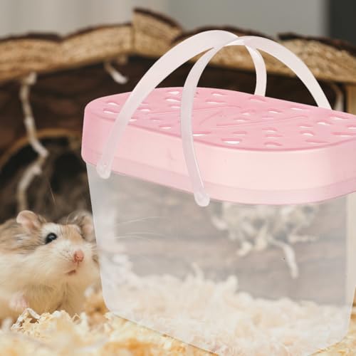 balacoo 2pcs Small Reptile Holders Comfortable Carrying Cases for Hamsters Turtles and Small Animals Transparent Observation Window for Travel and Outdoor Use