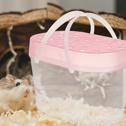 balacoo 2pcs Small Reptile Holders Comfortable Carrying Cases for Hamsters Turtles and Small Animals Transparent Observation Window for Travel and Outdoor Use