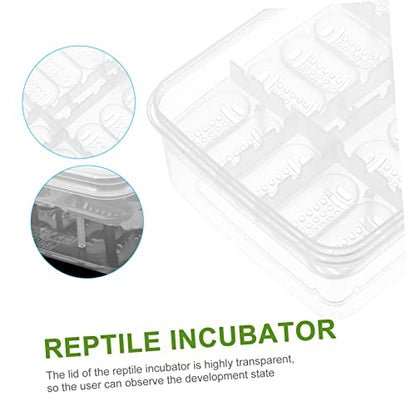 2Pcs Compartment Reptile Egg Incubator Tray Breeding Box for Snakes Lizards and Turtles Easy Clean and Reusable Transparent Design for Observation