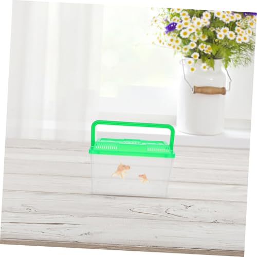 Yardwe 4Pcs Portable Mini Handheld Fish Tank with Handle Transparent Plastic Aquarium for Small Fish Turtles Reptiles and Hamsters Breeding Box for and Viewing