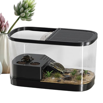 Reptile Enclosure Habitat Enclosure for Reptile | Gecko Terrarium Tank for Spider Chameleon Tarantula Bearded Dragon Frog Snack Gecko Tortoise - color: Black