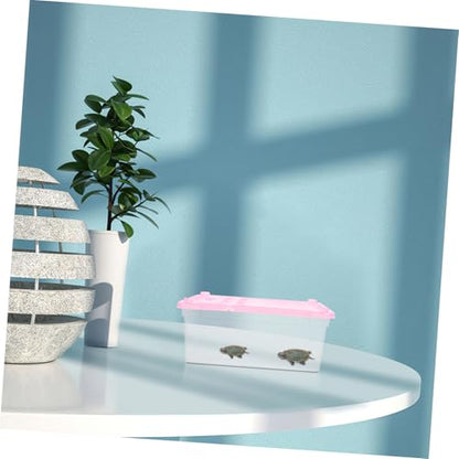 2Pcs Transparent Reptile Feeding Box Lightweight Habitat for and Lizards Breathable Design with Ventilation for Pet Hatching and Outdoor Use