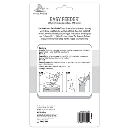 Four Paws Healthy Promise Easy Feeder Pet Feeding Syringe, 2 Count | Convenient syringe feeder, for hand-feeding kittens & puppies, easy to use, pet nursing supplies