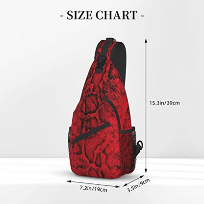 Snake Skin Sling Bag Animal Crossbody Chest Daypack Casual Backpack Women Shoulder Bag For Travel Picnic - color: Snake 05