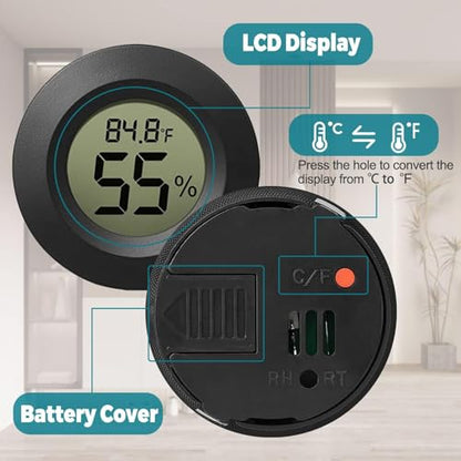 EEEKit Hygrometer Thermometer, 3 Pack LCD Monitor Indoor Humidity Meter, Outdoor Weather Temperature Gauge for Home Office