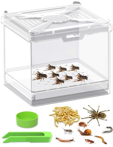 Cricket Keeper - Multi Purpose Insect Habitat for Crickets | Dubia Cockroaches, breadworms, and Silkworms, with Ventilation and Breathability (No Assembly Needed) (Transparent) - color: transparent
