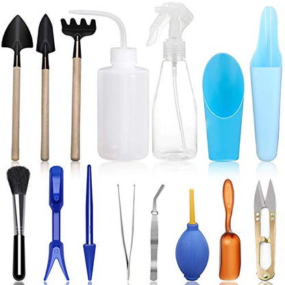 SONGZIMING 15 Pcs Succulent Plant Tools Set | Mini Garden Planting Watering Tool Kit for Succulent Miniature Gardening Plant Care