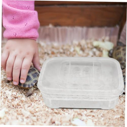 SUPVOX Transparent Plastic Breeding Box for Hatching Snakes Lizards and Turtles Sturdy Easy to Clean Hatching Tray for Reptile Enthusiasts
