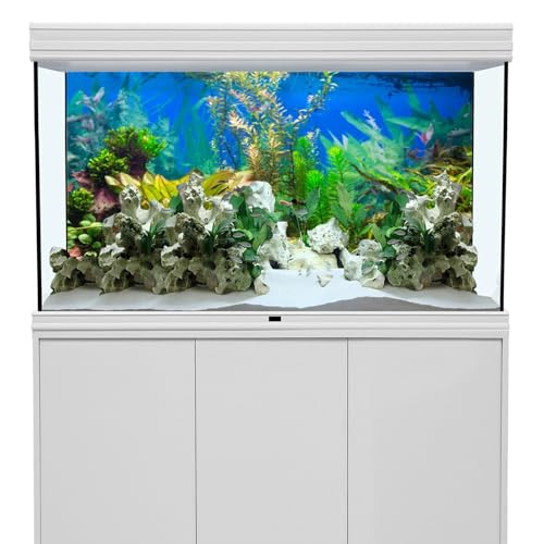 AWERT 60x24 inches Aquarium Background Aquatic Plant River Bed & Lake Fish Tank Background Vinyl - size: 60x24in/150x60cm