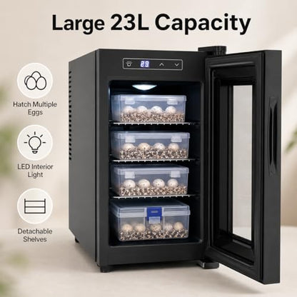 Cabinet Incubators for Hatching Eggs, 23L Scientific Lab Incubator Reptile Egg Incubator for Hatching Chicks, Reptile Incubator Cooling and Heating 10-40°C Temperature Control for Turtle Lizard Snake