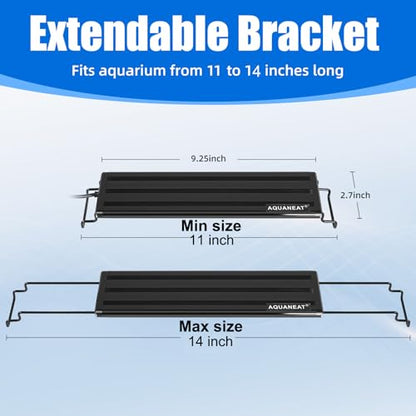 AQUANEAT LED Aquarium Light for 12 Inch Fish Tank, Auto On Off with Timer, Full Spectrum, Adjustable Brightness, Daylight Moonlight Mode, for Fresh Water Low-to-Mid Light Plants - size: 11"-14"