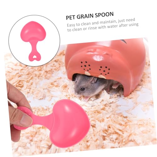 10pcs Love Spoon Pet Food Scoop Reptile Pet Feeding Spoon for Kitten Hamster