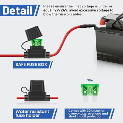 Digital Radiator Fan Switch Kit 12V/24V, Adjustable 104°F-230°F w/Dual Electric Fan Switch Kit Replace #0444, Dual Fan Control, IP54 - style: Digital Thermatic Fan Switch Kit
