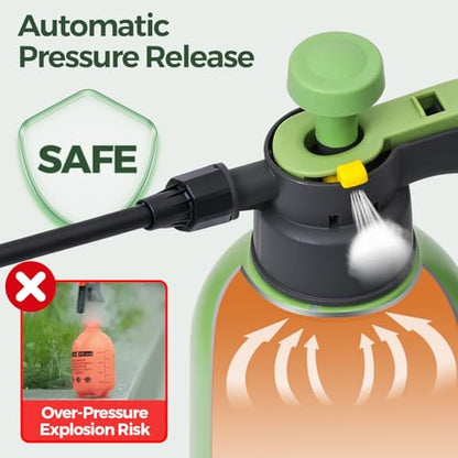 T4U Pump Sprayer 0.5 Gallon, Garden Spray Bottle with Flex Wand | Flexible long-reach nozzle for hanging baskets and hard-to-reach plants; hand pump for lawn care, cleaning and car detailing - size: Flexible Nozzle