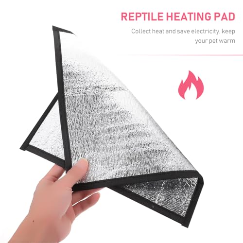 balacoo 2 Pcs Reflective Insulation Reptile Mat - 11.8" Under Tank Thermal Film for Snake Lizard Turtle - Maximizes Warmth for Reptile Heat Pad & Heat Tape