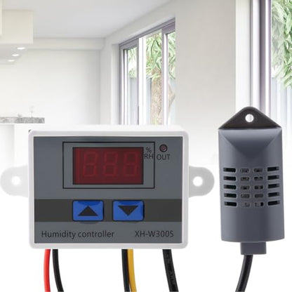 Digital Humidity Controller, 12V 24V 220V Humidistat Switch Sensor, Greenhouse Humidity Monitor, LCD Humidity Display(12V)