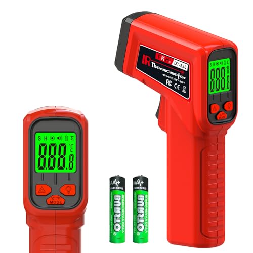 FKM Infrared Thermometer Gun Non-Contact Laser Thermometer Gun -58°F~986°F | (-50°C~530°C) Digital Temperature Gun for Cooking,Oven,Griddle,Automotive,HVAC,Industrial,Adjustable Emissivity,Not for Human - color: Red