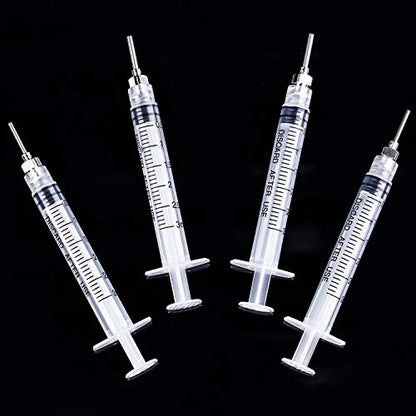 TecUnite 20 Pack Syringe, Plastic Curved Syringes for Epoxy Resin, Craft, Feeding Pets Animals, Oil or Glue Applicator