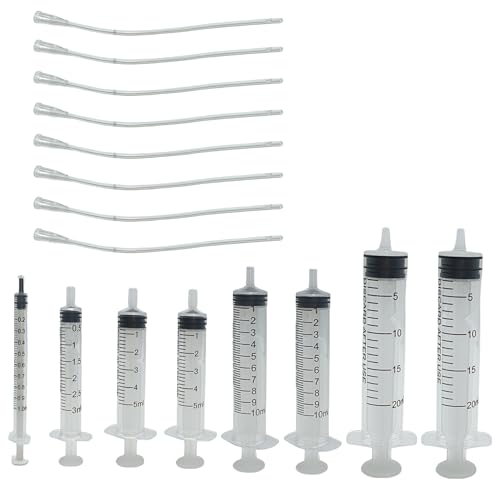 8Pcs Pet Bird Parrot Milk Syringe Set, Hand Feeding Syringe with Soft Tubes (1ml+3ml+5ml+10ml+20ml) - size: 1ml+3ml+5ml+10ml+20ml