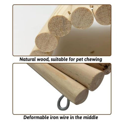 Hamiledyi 15.66 x 7.8 inch Wooden Reptile Hideout, Bearded Dragon Bendy Bridge, Reptiles Hide Cave Habitat Decor, Climbing Ladder Hiding Hut for Lizards Gecko Spiders Snakes Tortoise - size: 15.66 x 7.8 inches
