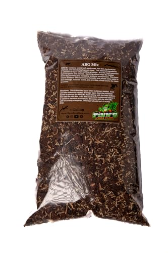 Finn's Frog Farm ABG Mix Tropical Terrarium and Vivarium Substrate -1 Gallon, Brown