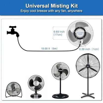 POCKET PANDA Fan Misters for Cooling Outdoor,Fan Misting Kit. | Integrated Mister Ring for Outside with Water Valve, Fit for Any Durable, Seamless not Easy to Leak - size: 19FT