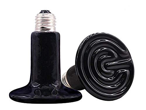 2-Pack 150W 110V Reptile Heat Lamp Ceramic Infrared Heat Emitter Bulb Pet Lamp,No Harm No Light Infrared Heat Emitter Brooder Lamp for Pet Coop Heater Reptile Chicken Turtle Heat Lighting,Black