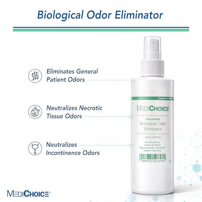 MediChoice Biological Odor Eliminator, Unscented, Pump Spray, 8 Oz, 1314OE8121 (Each of 1)