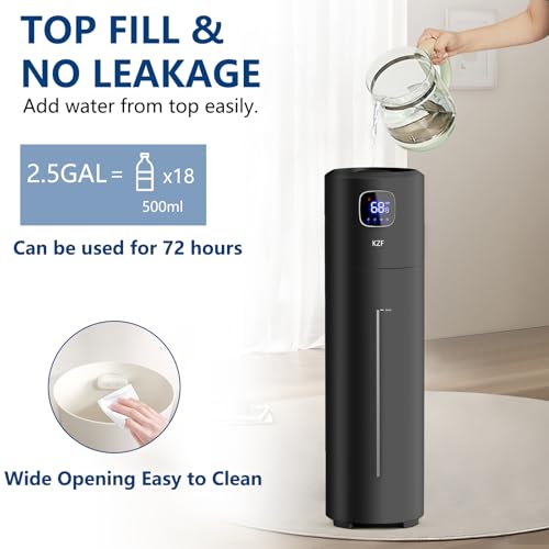 KZF 9L Humidifiers for Bedroom Large Room | Cool Mist, Top Fill