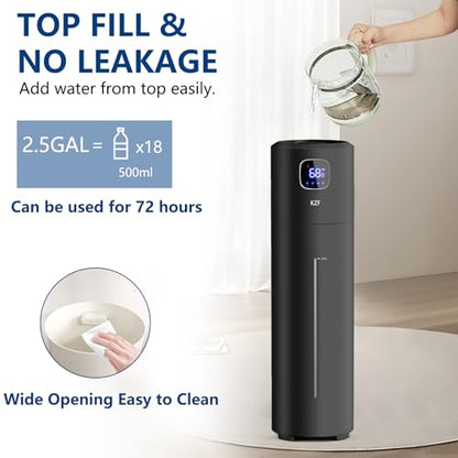 KZF 9L Humidifiers for Bedroom Large Room | Cool Mist, Top Fill
