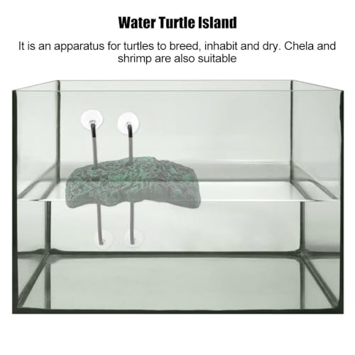Automatic Turtles Basking Platform with Suction Cups Floating Dock for Semi Aquatic Reptiles, Amphibious Ramp for Tanks & Terrariums(S) - size: Small