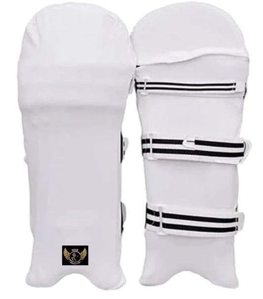 SNICK Cricket Batting Pads Covers - Pair - Stretchable Washable Reusable Clads for All Batting and Wicket Keeping Pads - color: White