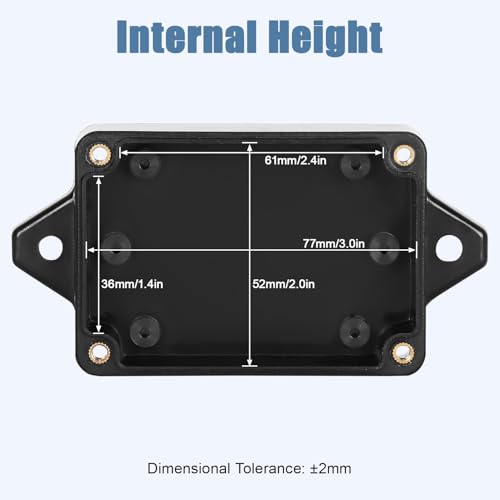 Junction Box with Clear Cover IP65 Waterproof ABS Plastic Universal Project Box with Fixed Ear, Black 3.2"x 2.2"x 1.3"(83x58x33mm)(Pack of 2) - color: 2 packs, size: 3.2"x 2.2"x 1.3"