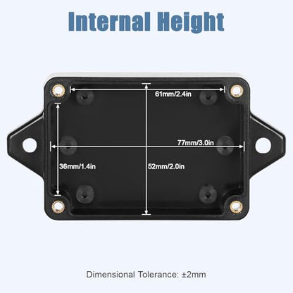 Junction Box with Clear Cover IP65 Waterproof ABS Plastic Universal Project Box with Fixed Ear, Black 3.2"x 2.2"x 1.3"(83x58x33mm)(Pack of 2) - color: 2 packs, size: 3.2"x 2.2"x 1.3"