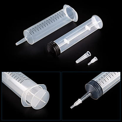 150ml/cc Syringes with Tube 40 Inch Handy Plastic Tubing and Adapter Tip | for Liquid, Refilling Measuring, Dispensing Watering, Plant Irrigation, Feeding Pets, Oil or Glue Applicator - size: 150ML/CC