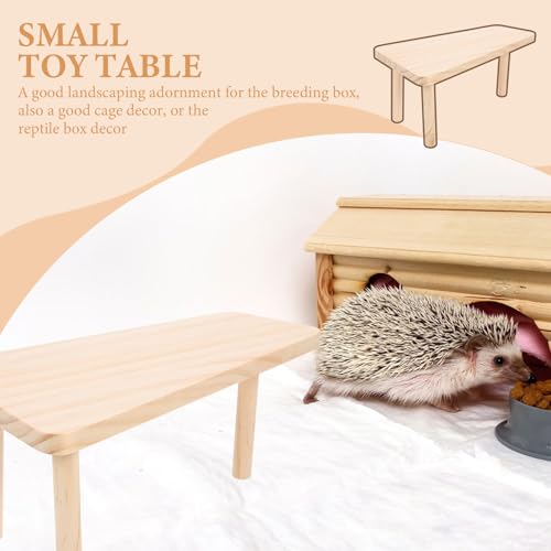 WOONEKY Wooden Small Pet Chick Platform for Chicken Breeding Box with Smooth Surface and Table Shape, Pet Accessory for Rutin Chick Playing and Reptile Box Decor