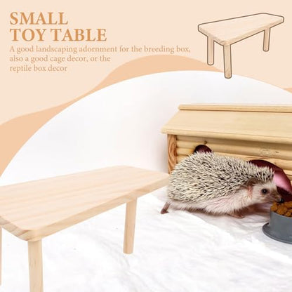 WOONEKY Wooden Small Pet Chick Platform for Chicken Breeding Box with Smooth Surface and Table Shape, Pet Accessory for Rutin Chick Playing and Reptile Box Decor