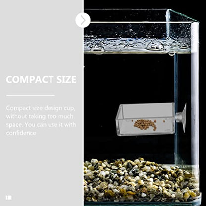 GANAZONO 6pcs Reptiles Food Dishes Feeder Bowls Square Dishes Trays Fish Tank Suction Cups Shrimp Feeder Aquarium Accessories