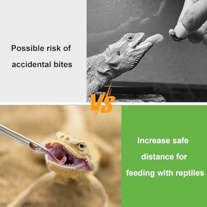 Snake Feeding Tongs,14.8 Inch Straight Mouth Reptile Feeding Tongs,Heavy Duty Snake Feeding Tongs for Corn Ball Python Accessories,Bearded Dragon Reptile Tanks Terrarium Accessories Supplies