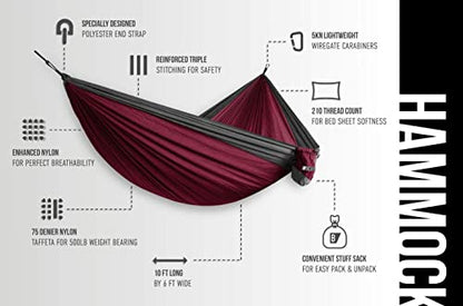 Double Hammock by Bear Butt - color: Maroon / Charcoal