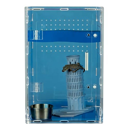8x8x12 Blue Acrylic Terrarium Vertical for Spider Reptile | Vertical blue acrylic terrarium 8x8x12, waterproof sealed body, secure anti-escape, suits Reptile spider small lizard - color: Blue