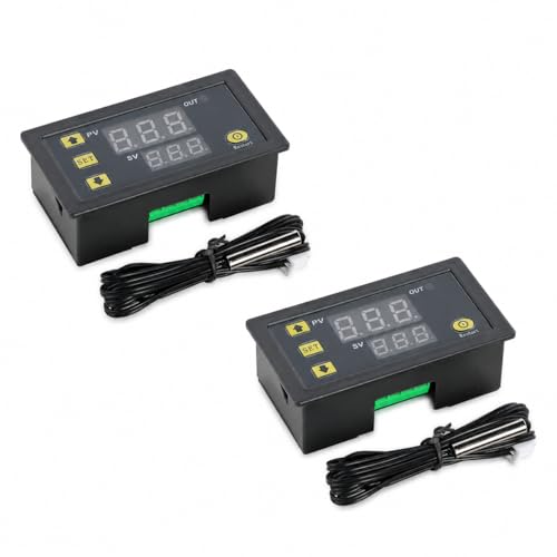 2pcs W3230 DC 12V Digital Temperature Controller Module, High Precision Thermostat Switch for Heating Cooling and DIY Automation - color: DC12V