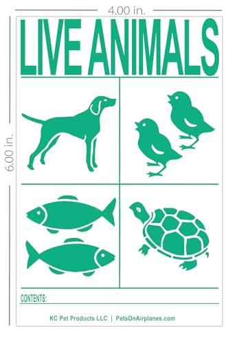 International AIR Transport Travel Live Animal Species Labels 6pk (Large 4 x 6 inch) - size: LARGE 4 x 6 inch