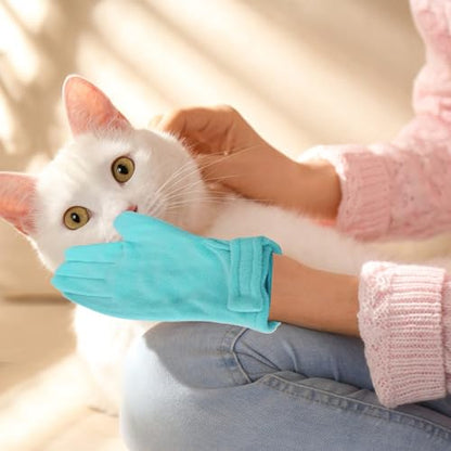 Animal Handling Gloves Quick-Dry Grooming Pet Protection Mittens | Small Animal Handling Protection Glove for Bunny Sugar Glider Bird Parrot Hedgehog Squirrel Reptile Snake Lizard Grooming - color: Blue