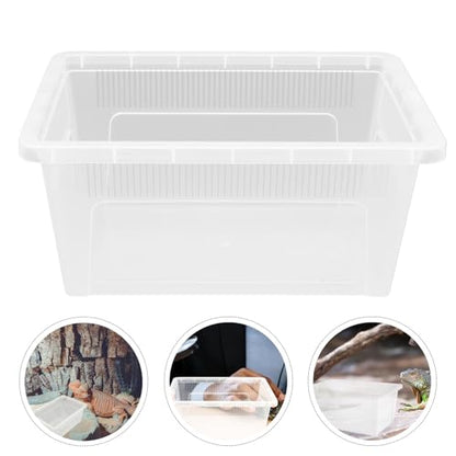 minkissy PVC Reptile Feeding Box for Small Pets and Reptiles with High Surface Hardness and Easy to Observe Container Suitable for Small Animals Showing and Incubation