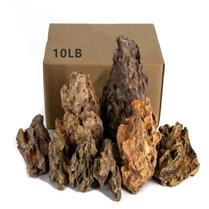 Dragon Rocks Aquariums Stones Natural Rocks for Aquascaping, Aquariums, Terrariums, Vivariums Decorative Stone,Reptile Enclosures,Paludariums,and Gardens-10lb（2 to 7 inch） - size: 10Lb (2-7 inch)