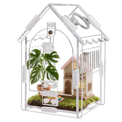 Acrylic Jumping Spider Enclosure 3.15"x3.15"x5.6" – Magnetic Front Opening Terrarium for Tarantulas, Mantis & Small Reptiles | Escape-Proof Habitat with Ventilation & No-Tool Assembly