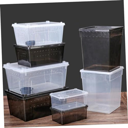 Breeding Box for Reptiles Lightweight Spider Lizard Habitat Ventilated Feeding Container Buckles for Safe Transport and Quarantine