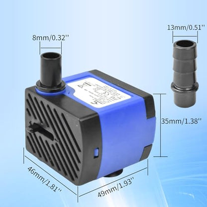 CONQUERALL 4W Circulation Pump 74GPH Adjustable Flow Hydroponics Supplies for Tabletop Water Fountain - color: 74gph-4w, size: 1PC
