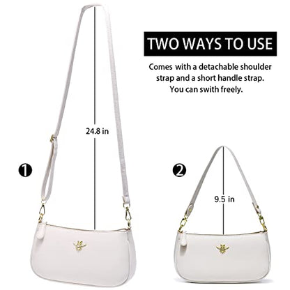 Small Tote Shoulder Bags Purses for Women Retro Classic Crossbody Bags Cute Clutch Purse and Handbag - color: 0-3-white